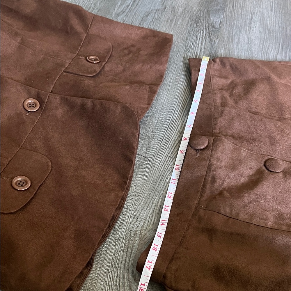 NWT BFA classics Chic Brown Faux Suede A-Line Skirt and blazer 16P - Picture 11 of 13